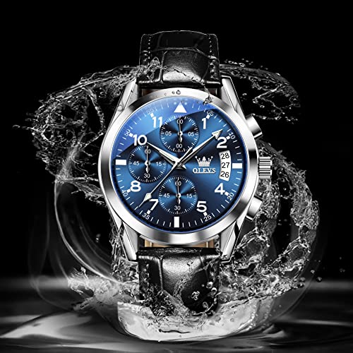 Image of OLEVS Mens Watches Stylish Chronograph Waterproof Luminous Silicon Strap Multifunction Watches for Men Business Men Wrist Watch