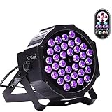 LED Schwarzlicht 72W 36LEDs UV Strahler Partylichter mit Fernbedienung und DMX Steuerung Glow in der Dunklen Bühnenlicht für DJ Disco Weihnachten Bühnenbeleuchtung