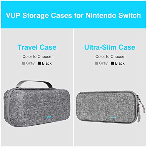 Nintendo Switch Case, VUP Switch Hard Cover Protective Travel Storage Shell for Nintendo Switch Console & Accessories with 18 Game Cartridges and Handle (Gray) - Thumbnail 5