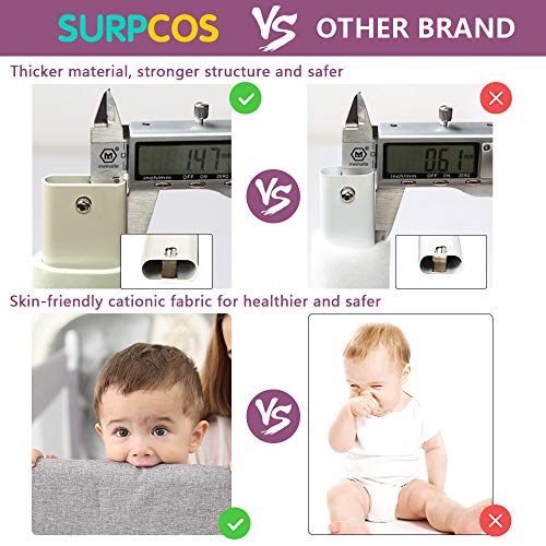 SURPCOS Bed Rails for Toddlers - 60“ 70” 80“ Extra Long Baby Bed Rail Guard for Kids Twin, Double, Full Size Queen & King Mattress (Gray) (1Side: 80''(L) X30''(H)) - Thumbnail 4