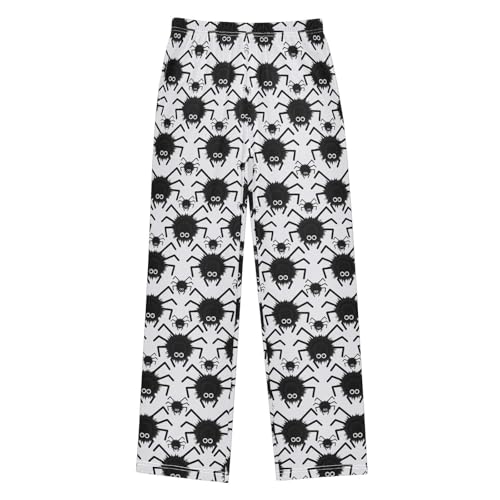 ZZXXB Black Spider Boys Long Pants Soft Trousers Elastic Waist Kids Lounge Bottoms with Pockets S-XL