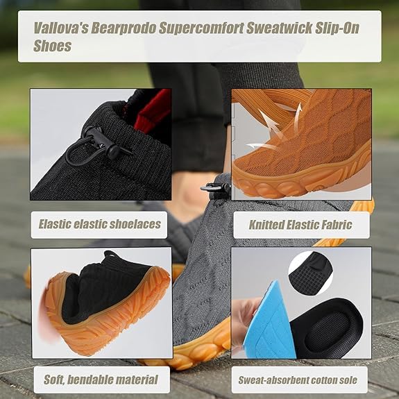 Vallova's Bearprodo Supercomfort Sweatwick Slip-On Shoes for Women & Men Waterproof Outdoor Running Barefoot Hike Shoes,Slip on Wading Creek Shoes4
