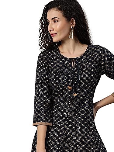 Image of INDO ERA Women's Solid Viscose Rayon Flared Kurta with Pant Set (IE26KS5NB1754)