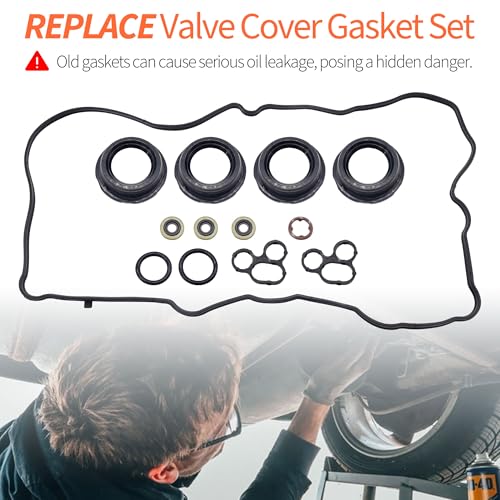 Image of HiSport VS50825R Valve Cover Gasket | Compatible with Lexus NX300h ES300h Scion tC Toyota Avalon RAV4 Camry Highlander Venza Sienna 2.5L 2.7L 2009-2020
