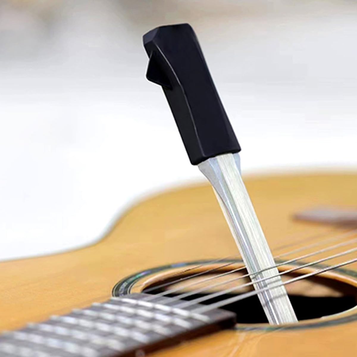Arco per Chitarra Classica in Lega di Alluminio Khaki | Doppio Uso per Chitarra e Violino, Previene L’usura delle Corde, Cambio Rapido
