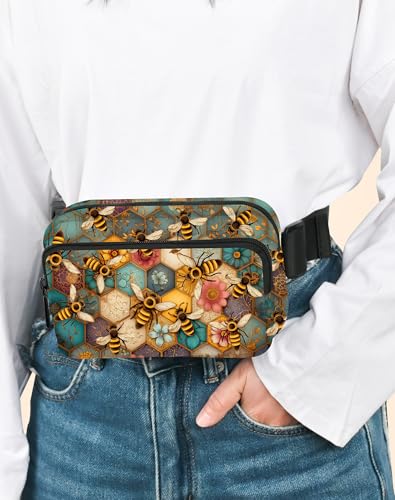 Image of Bee Fanny Pack for Women Belt Bag Fashion Everywhere Waist Pouch Lightweight Crossbody Bags with Adjustable Strap