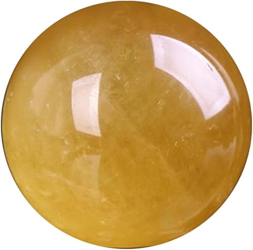 Miniatura 2 de AITELEI Bola de esfera de cristal de cuarzo citrino natural de 1.2 in, bola curativa de Feng Shui, bola de meditación con soporte de madera