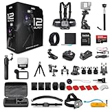 GoPro HERO12 Black Creator Edition - Includes Volta (Battery Grip, Tripod, Remote), Media Mod, Light Mod, Enduro Battery - Waterproof Action Camera + 64GB Card & 50 Piece Accessory Kit - Bundle