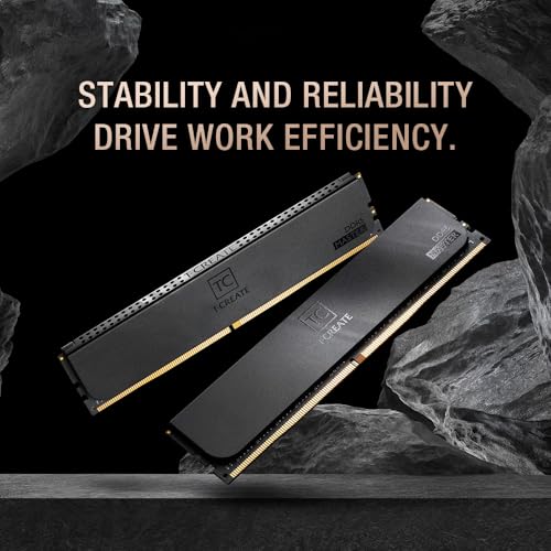 Image of TEAMGROUP T-Create Master Overclocking DDR5 R-DIMM 96GB Kit (4 x 24GB) 6400MHz (PC5-51200) CL32 Hynix M-DIE Workstation Memory Module Ram Black - CTCMD596G6400HC32AQC01