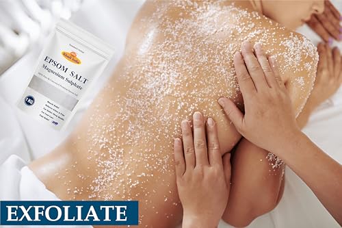 Image of Khadi Natural Epsom Salt 1000g - Spa-Grade Magnesium Sulphate for Relaxation, Stress Relief, Skin Detox & Pain Relief - Ideal for Body Bath, Foot Soak, Muscle Recovery & Exfoliation