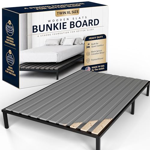 Treaton, Twin XL Size Bunkie Board – Heavy Duty Vertical Bed Slats with Cover & Wooden Support Board for Sagging, Under Bed-Support, Box Spring Alternative, Platform Bed and Replacement by Treaton - Used condition - US$80.40