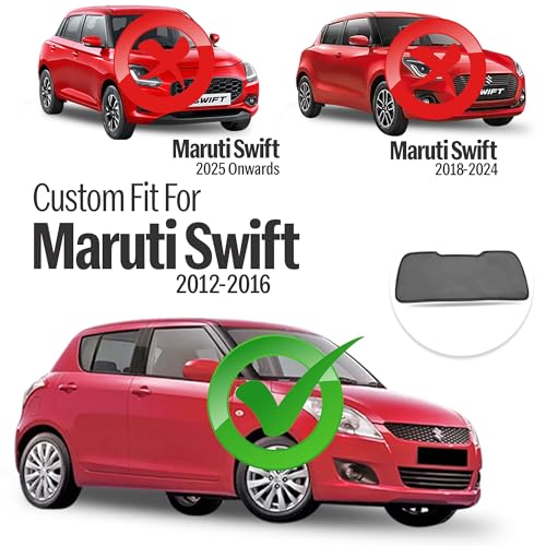 Image of Autofact Dicky Curtain for Maruti Swift 2011-2017 | Custom Fit Rear Windshield Sunshade | UV & Heat Protection | Foldable Mesh | Privacy & Cooling Car Accessory