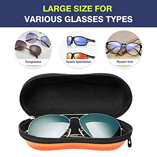 Image of MoKo Semi Hard Shell Sunglasses Case, Unisex Protective Eyeglass Case Glasses Case Holder with Metal Hanging Hook