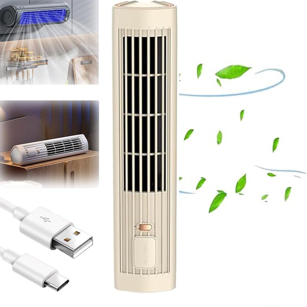 Coldeez Cooling Ace 5.0, Coldeez Cooling Ace, Coldeez Cooling Ace Air Conditioner, Portable Air Conditioner, Cooling Ace with 3 Speeds, For Bedroom Office Bathroom (Khaki)