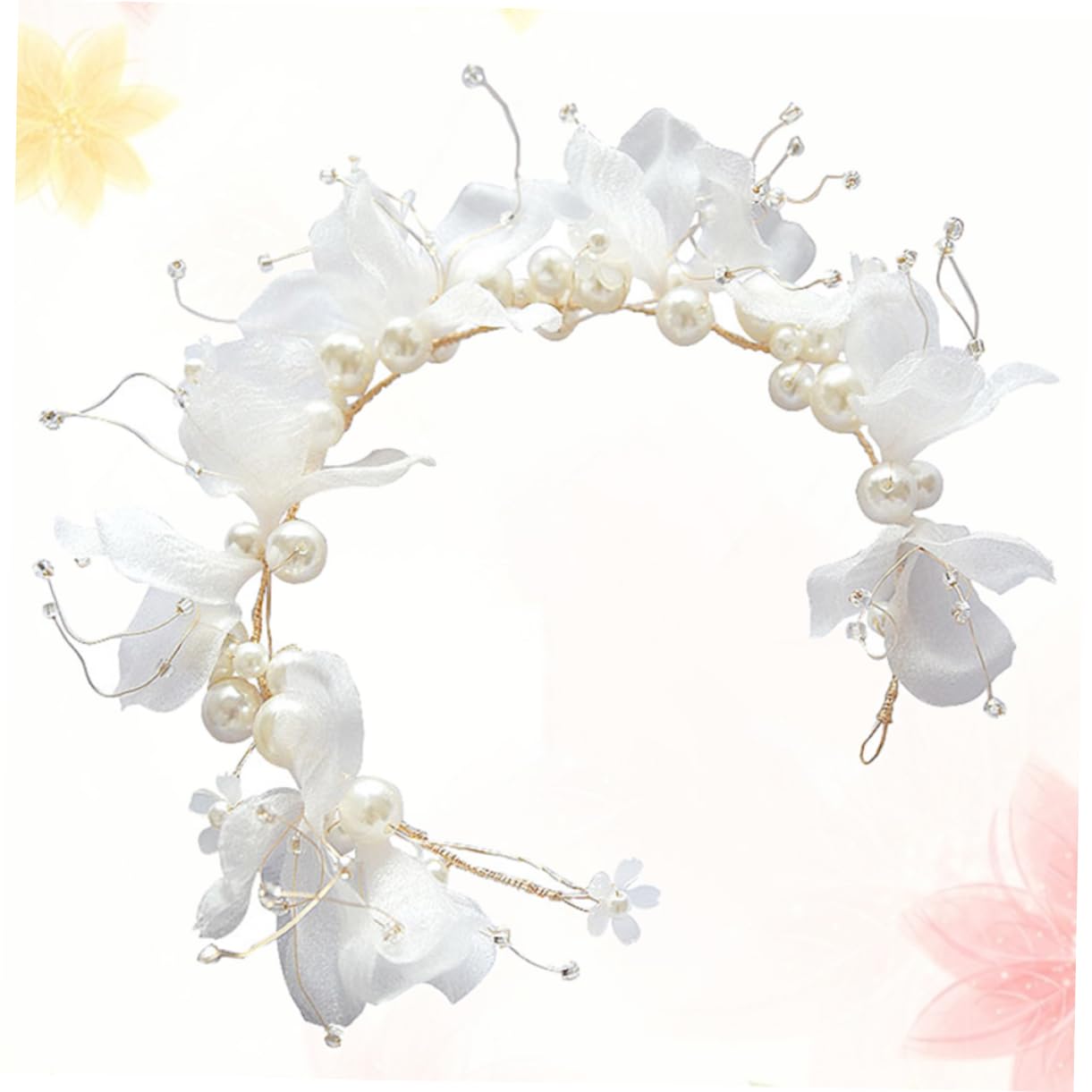 3 Piezas De Lujoso Tocado De Novia Y Tocado De Flores De Tela Para Bodas Graduaciones Cumpleaños Y Ocasiones Especiales.
