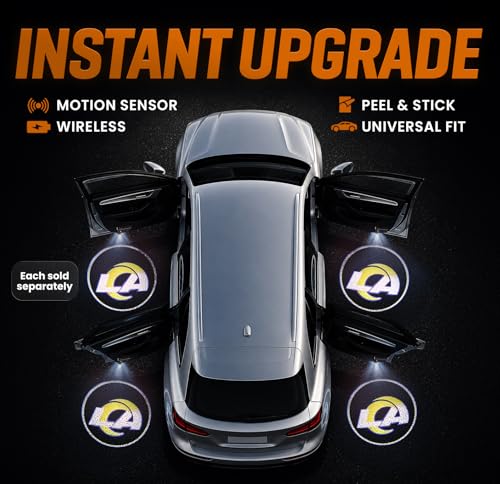 Image of LED Car Door Light - Officially Licensed NFL Wireless Projector - Show Your Team Pride - Battery Powered, Easy Install
