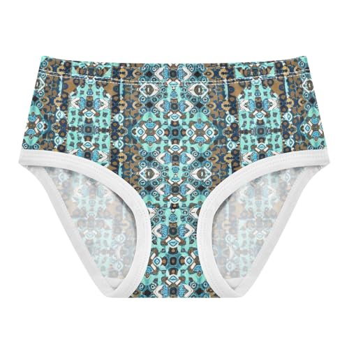 Fancy Toddler Underwear Floral 2t Cotton Girl Panties Cute Brown Teal Floral Kids Briefs Undies