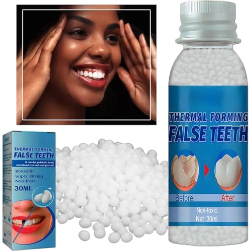 Image of Tooth Repair Kit, Temporary Fake Teeth Replacement Kit for Temporary Restoration of Missing & Broken Teeth Replacement Dentures, DIY Heat Fit Beads. 【30Ml -1 Bottle】 (30Ml -4 Bottle New)