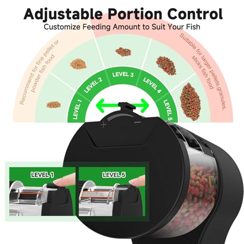 AQQA Automatic Fish Feeder for Aquarium, Auto Fish Food Dispenser with 12H/24H/48H Timer,110ml Large Capacity,Manual/Auto Feeding Modes,Battery Powered Aquarium Food Feeder for Vacation - Image 6