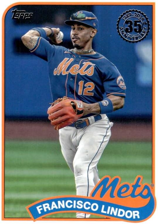 2024 Topps 1989 Baseball #89B-22 Francisco Lindor New York Mets MLB Baseball Trading Card