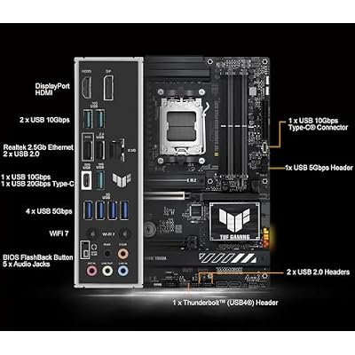 MICRO CENTER 3-in-1 Combo, KINGCOOL Iron Wind 120 120mm ARGB CPU Coolor Black, AMD Ryzen 7 9700X CPU Processor, ASUS TUF Gaming B850-PLUS WiFi Motherboard