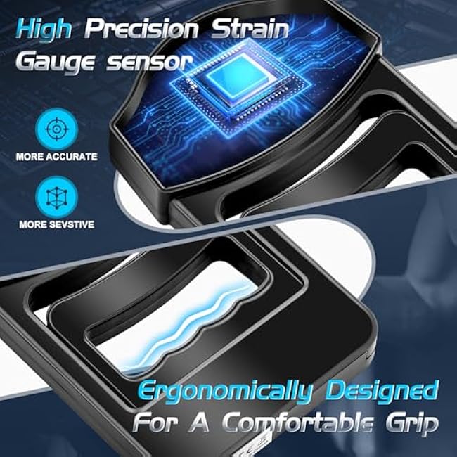 396lbs / 180kg Grip Strength Tester Trainer - Dynamometer Handgrip Measurer Meter with LCD Display, Handheld Strengthener Exerciser for Sports, School, and Home Use (396Lbs / 180Kgs)