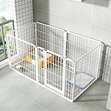 ペットサークル 室内 犬 ゲージ 小型犬 ペットゲージ 中型犬 ペットサークル 室内 犬 サークル ペットフェンス ペットケージ 犬 ゲージ 小型犬および中型犬用 スチール製 室内外兼用 DIY 接続式 簡単組み立て 工具不要 犬 白 120cm*60cm*60cm