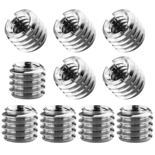 6 Adaptadores de Rosca para Trípode de Cámara - 1/4' a 3/8' - Tornillo Convertidor para Cámara de Vídeo, Monopod, Ballhead y Soporte