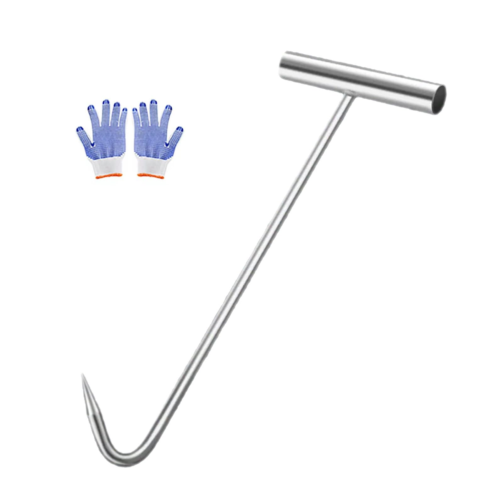 T-Handle Sharp Tip Stainless Steel Manhole Hook for Sewer & Septic Grates