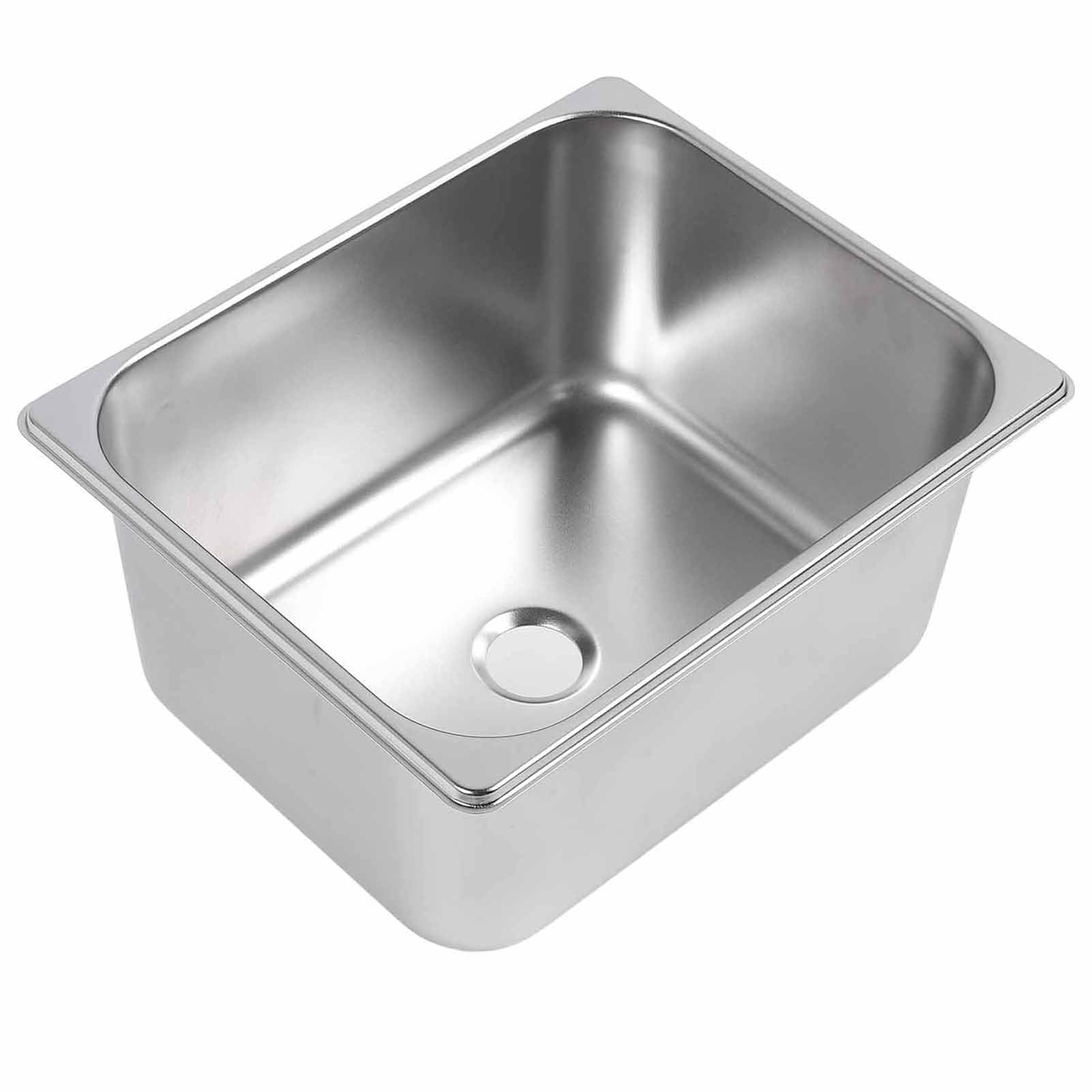 AMONIDA Stal Nierdzewna Zlew Kempingowy do RV, 12,6x10,2x5,9 Cala