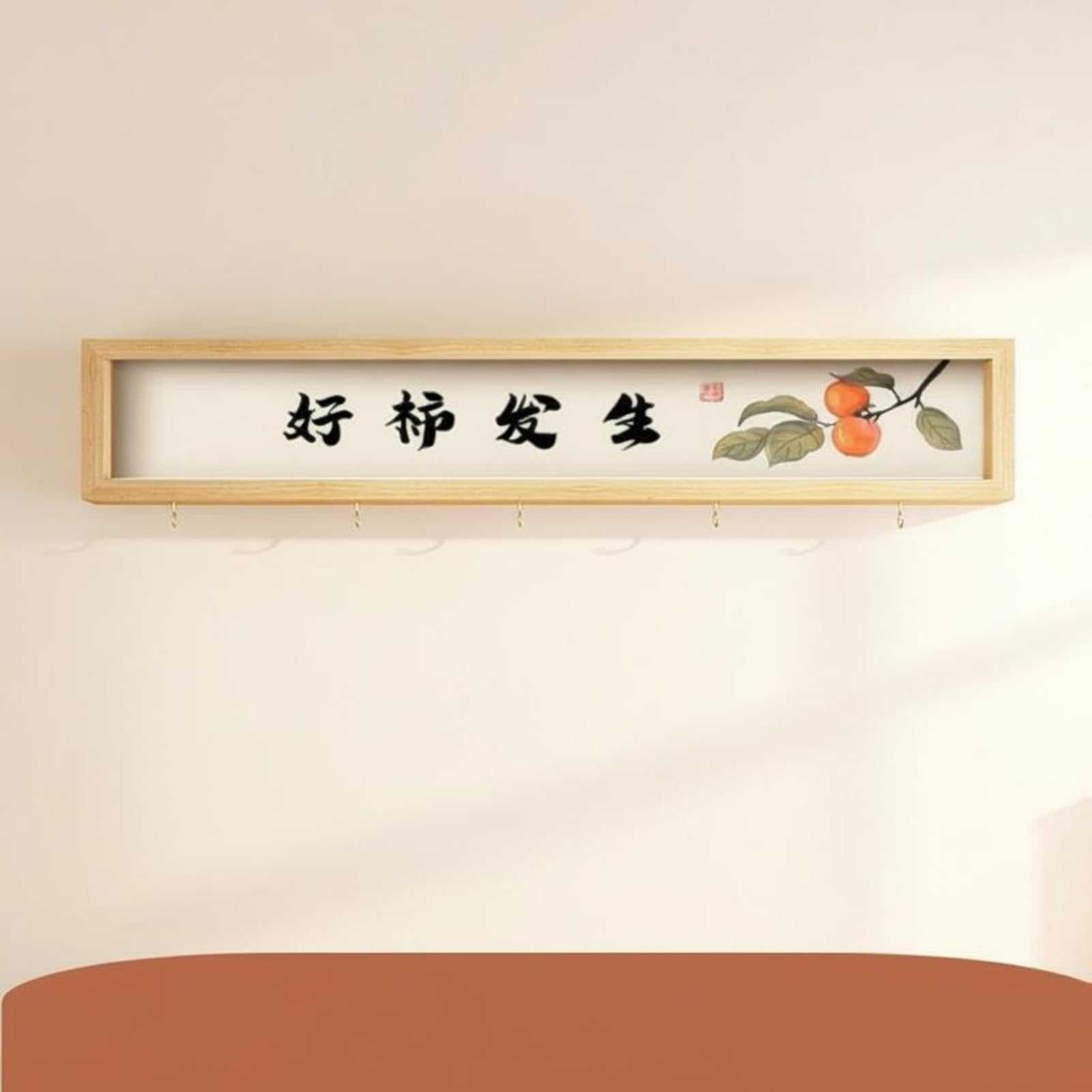 Entryway Key Holder Organizer, Decorative Pegs, No-Drill Installation, Modern Home Decor Good Things 60x12cm-picture-18