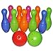 Produktbild alles-meine.de GmbH XXL - 12 TLG. Set Kegelspiel aus Kunststoff / Plastik - für Außen + Innen - Bunte Farben Kegeln Kegel - für Kinder / Erwachsene groß - Kind Kegelspiel Bowling..
