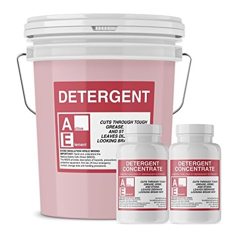 Active Element Commercial Dishwasher Detergent - Makes One 5 Gallon Pail - Industrial Dish Detergent - For High and Low Temp Dishwasher Machine Cover