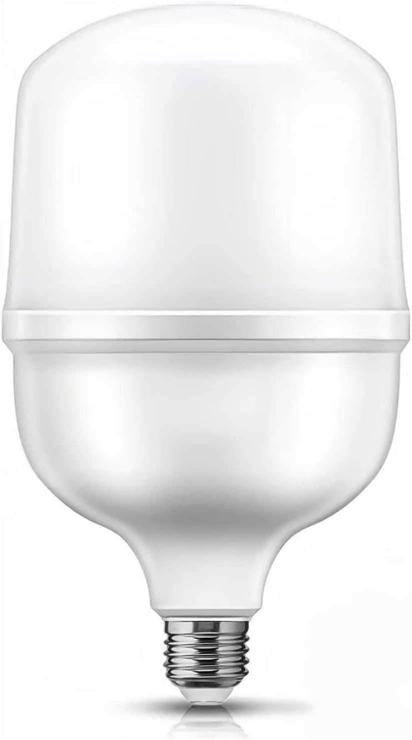 HUA QIANG WANG Cylindrical Lamp Column LED Light Bulb 60W White Light, Super Brightness High Power E27 Handsome Bulb Daylight, Non-Dimmable, 6500K Cool White, Pack of 1