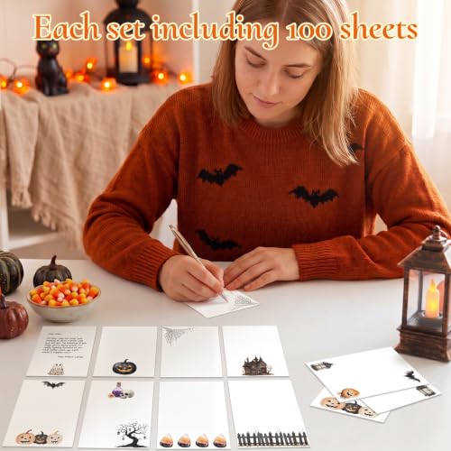 Image of Spiareal 100 Pcs Blank Note Cards Index Card, Black, 4 x 6 in, Halloween