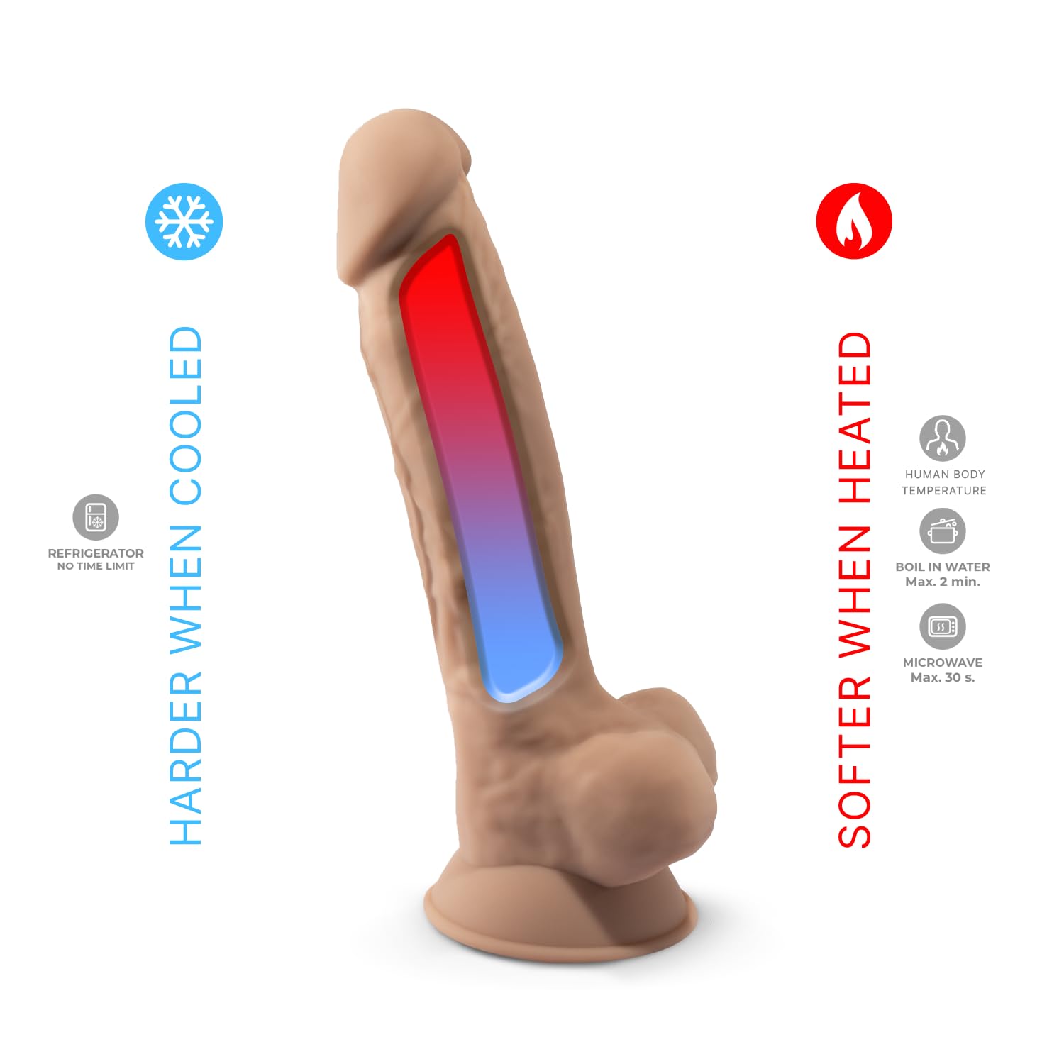 SILEXD Model 1 (7") Dildo Realista Eco-Friendly - Silicona Termorregulable Doble Densidad SILEXPAN, Base Ventosa, 100% Reciclable, 17.6cm