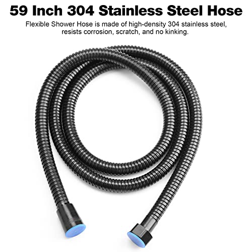 High Pressure Shower Head, Kaymncuz Handheld Shower Head With 5 Spray Mode, With 59 Inch Hose And Nail-Free Shower Bracket, High Flow Hand Held Showerhead With On/Off Pause Switch To Saving Water #TOP3