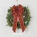 AIMUDI Christmas Tree Bows 10×20'' Red Plaid Bows for Gift Wrapping Wreath Bows with Wire Edge Premade Gift Bows for Craft Present Lantern Fireplace Door Holiday Christmas Decorations, 2 PCs
