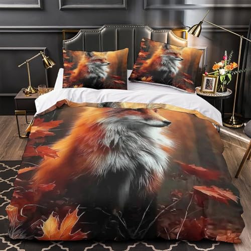 Parure de lit microfibre 3 pièces avec housse de couette imprimée 3D animal