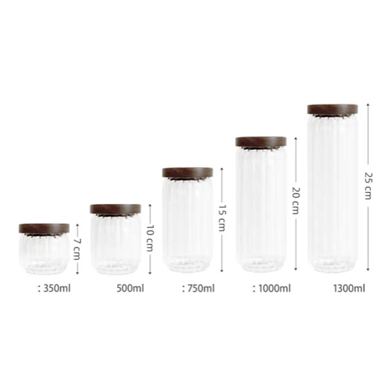Bonbonglas 4 Stücke Holzdeckel Candy Orgnizer Glas Luftdichten Kanister Küche Versiegelt Lagerung Flaschen Glas for Lebensmittelbehälter Ingwer Müsli(A-1000ml)