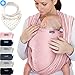 Makimaja - Fascia porta bebè rosa – tracolla di alta qualità per neonati e bambini fino a 15 kg – cotone leggero – include una borsa portaoggetti e un bavaglino