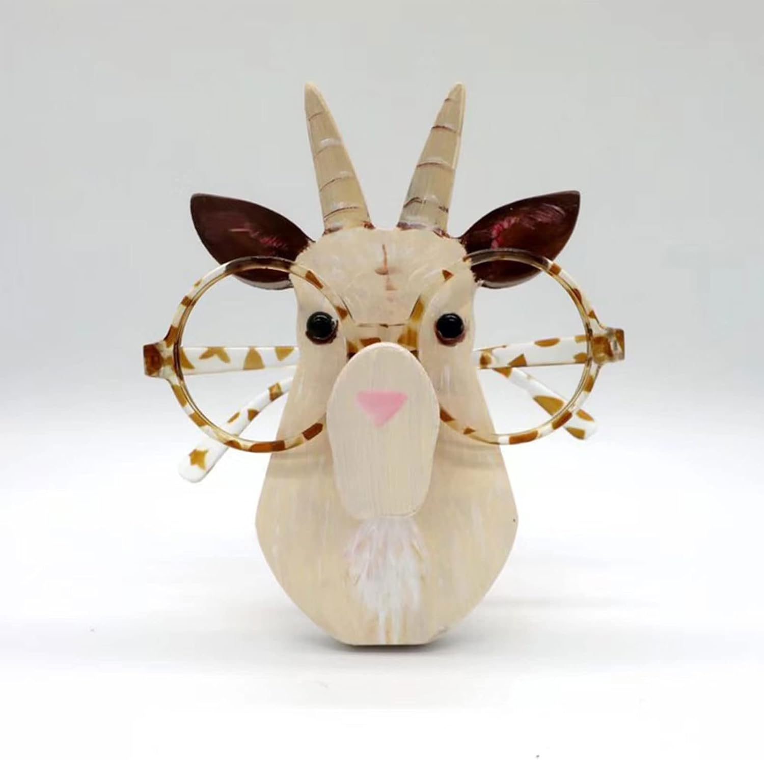 Handmade Carved Animal Eyeglass Holder Sunglasses Display Stand Glasses Rack Spectacle Organizer Fpr Home Office Glasses Rack, Goat
