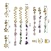 40Pcs Hair Jewelry for Braids, hoyuwak Natural Colored Crystal Stone Hair Braid Accessories Metal Hair Charms Gold Loc Dreadlock Spirals Cuffs Rings for Women Girls Rave Festival Hairstyle Decoration