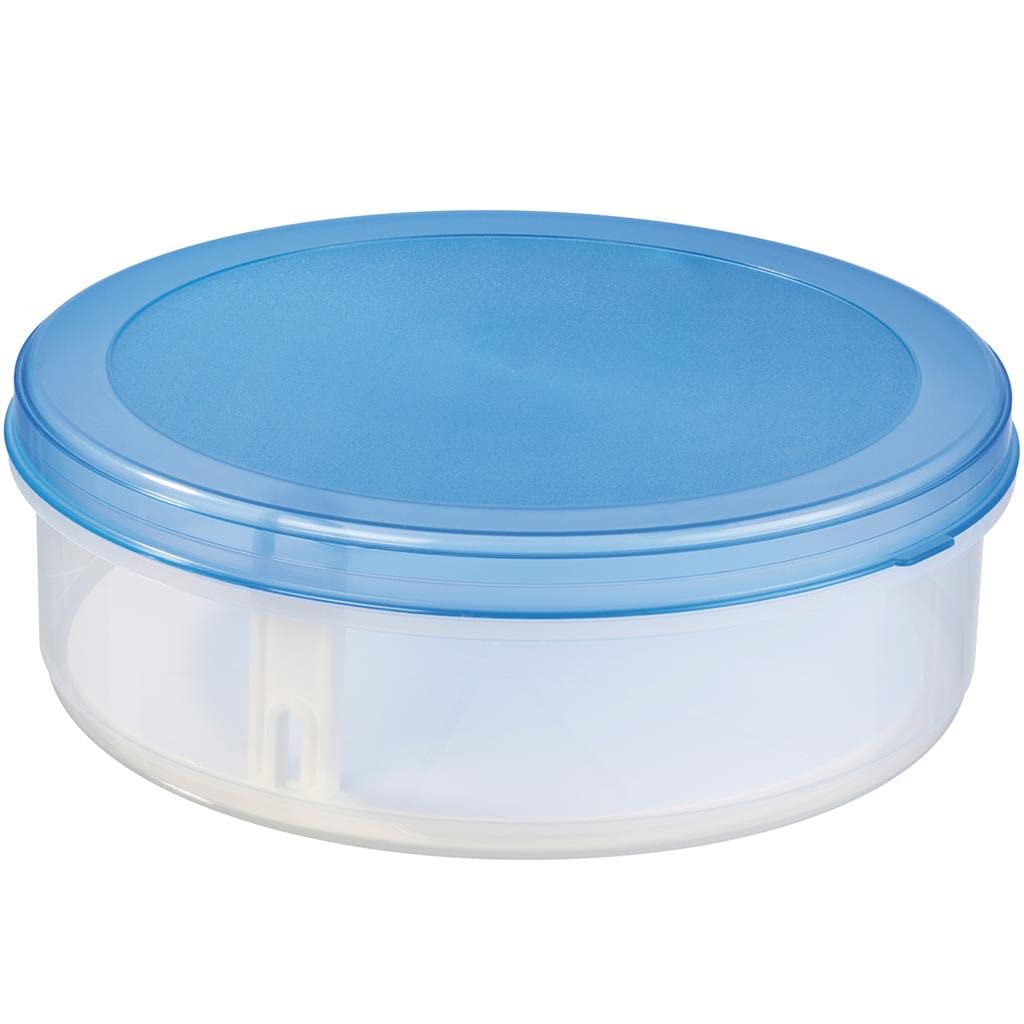 SUNWARE Gallery Line scatole per dolce di frutta 5,8 Litro con inserto ascensore, 35 cm - trasparente / trasparente-blu
