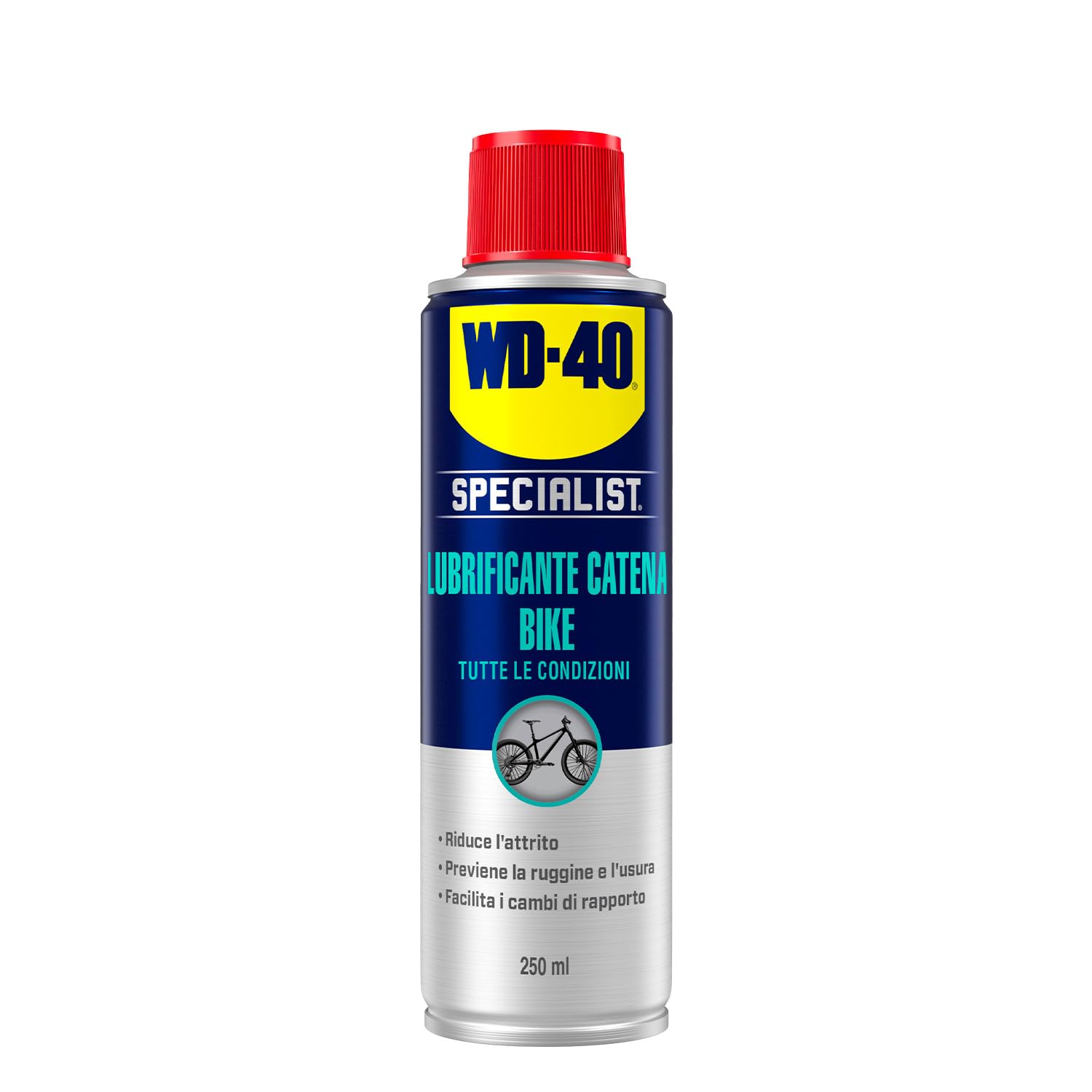 WD-40 Specialist Bike - Lubrificante Catena Bici MTB Strada E-Bike - Olio Spray Tutte le Condizioni Meteo - Protegge dalla Ruggine - Anti Attrito Usura 250ml