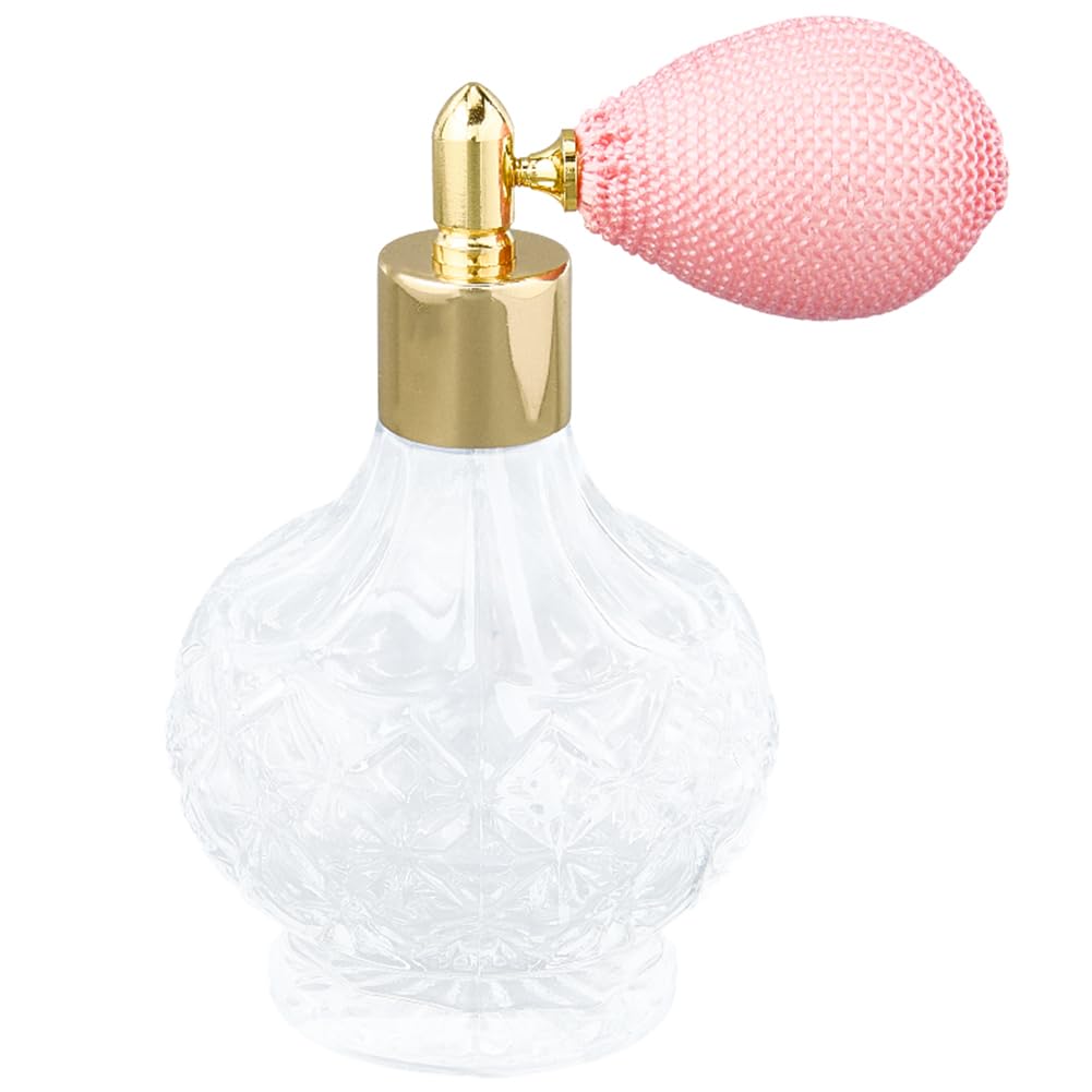 GORGECRAFT Flaconi di Profumo in Cristallo Trasparente da 100ml Flacone Spray con Atomizzatore Vintage Rosa Flacone Spray con Pompa in Vetro Vuota Ricaricabile Strumento Il Trucco con Imbuto