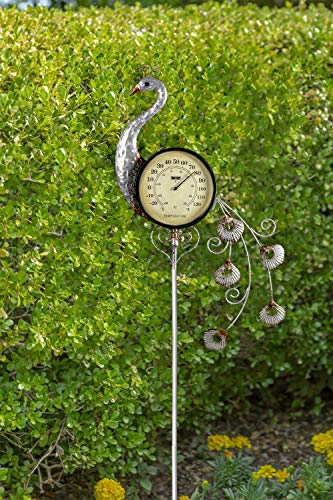 Poolmaster 54581 Outdoor Thermometer Garden Stake, Peacock, Multi #TOP5