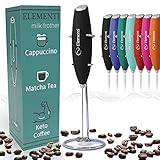 Elementi Milk Frother Handheld Electric Matcha Whisk, Milk Frother for Coffee Frother Electric Handheld Drink Mixer, Electric Mini Whisk Small Hand Mixer, Frappe Maker, Foam Maker for Coffee Mixer
