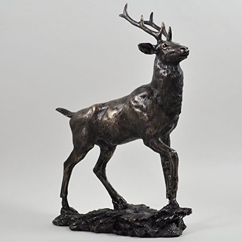 Highland Monarch Stag Deer Animal Wildlife Cold Cast Bronze Figurine Ornament Gift