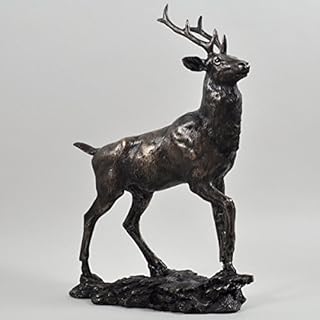Highland Monarch Stag Deer Animal Wildlife Cold Cast Bronze Figurine Ornament Gift